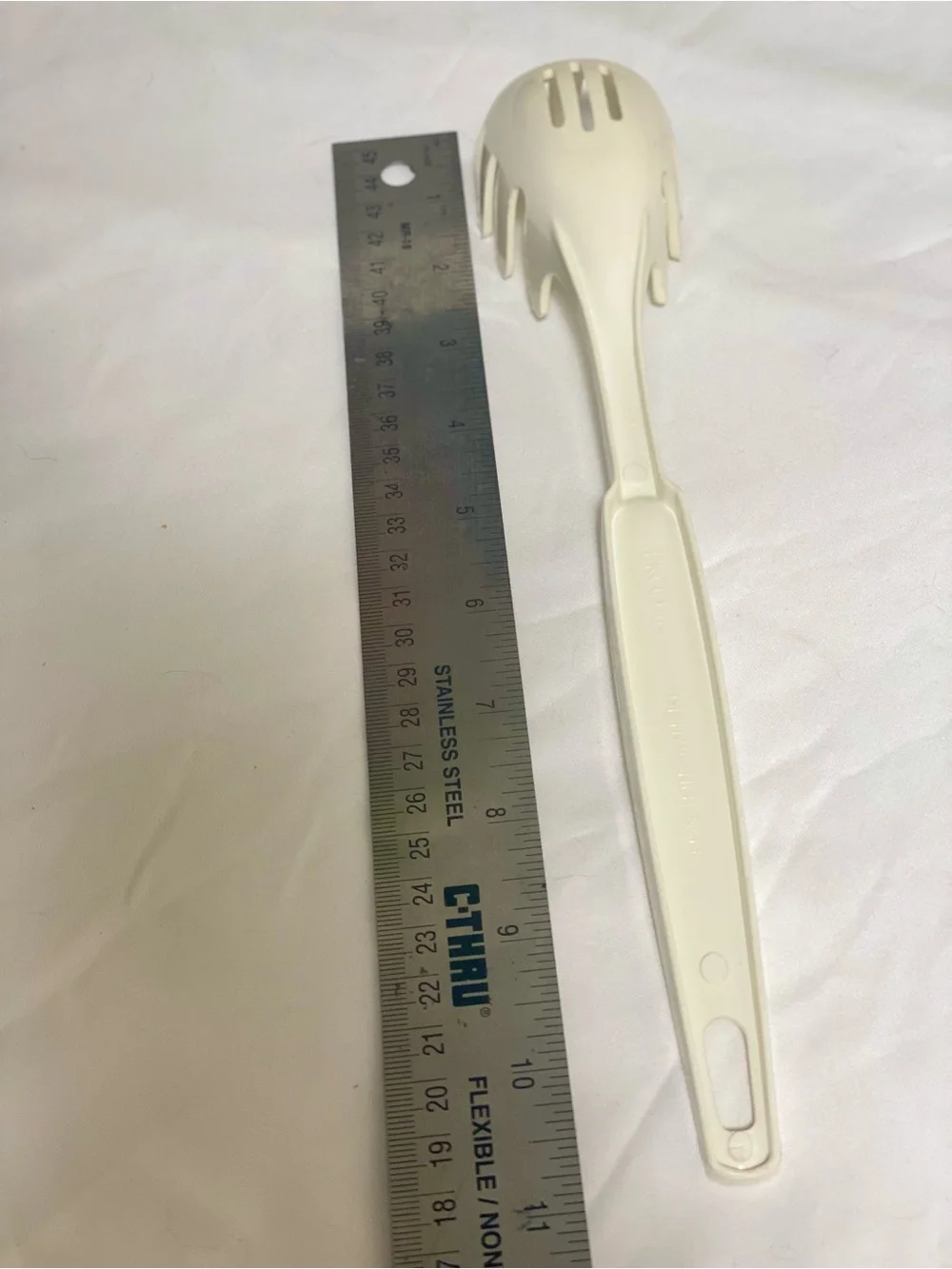 VTG EKCO White Plastic Pasta Spaghetti Server Spoon Solid Dishwasher Safe USA